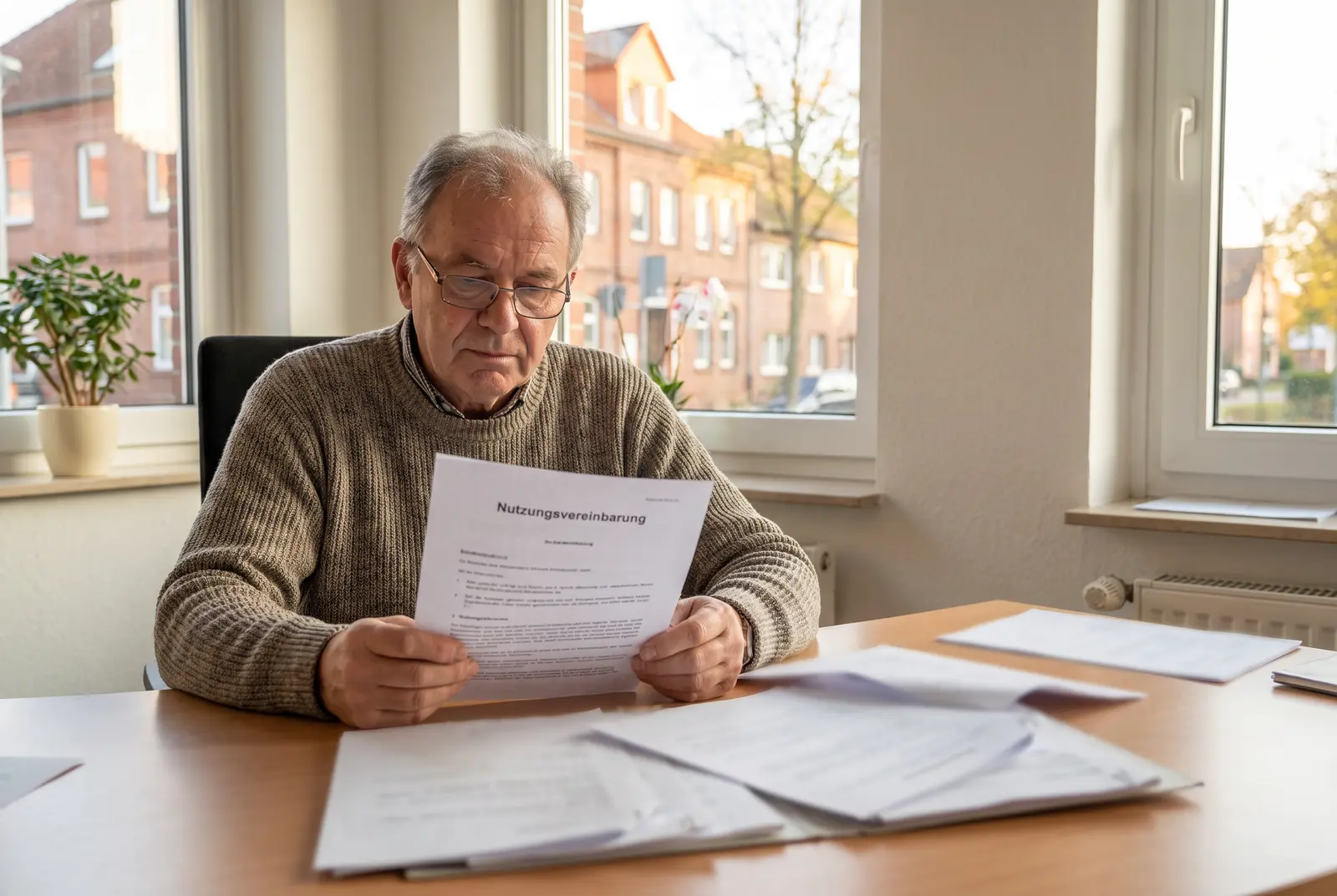 Eine Einrichtungsleiterin und ein Caritiva-Berater besprechen die Nutzungsvereinbarung an einem Tisch.